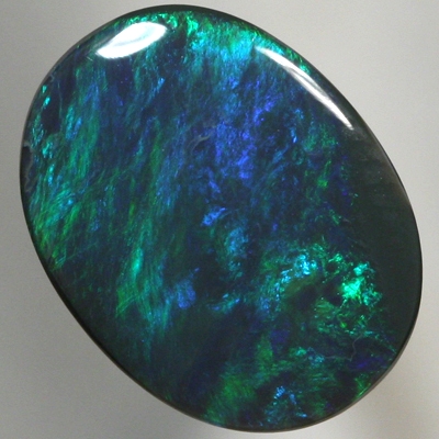 SOLID BLACK OPAL Strong, rich fire in a Scotch Plaid pattern. SEE VIDEO